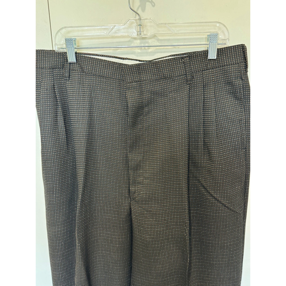 Men's H. John's tweed Overcoat Suit jacket44L/ cuffed pants W36x30L black Brown - Picture 10 of 13